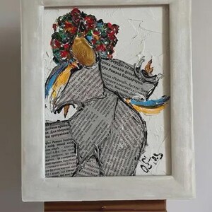 Textured Angel Painting: Abstract Impasto, Ukrainian Ethereal Art image 19