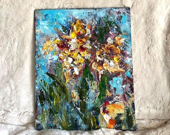 Original Oil Painting: Textured Impasto Botanical Wall Art