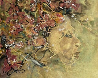 Original Botanical Watercolor Painting | Emotional Abstract Nature Art