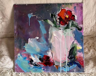 Original Abstract  Still Life. Oil painting on Canvas for Your Home