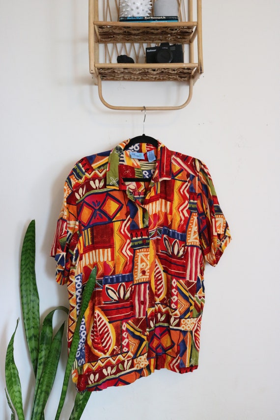 70s Abstract Vintage Plus Size Oversized Retro Haw