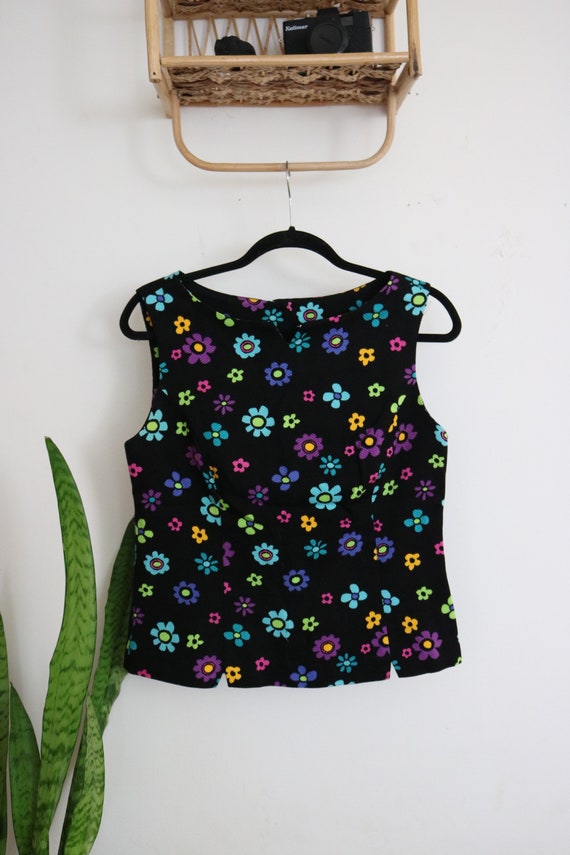 Vintage 1980s Hippie Flower Retro Patterned Women… - image 5