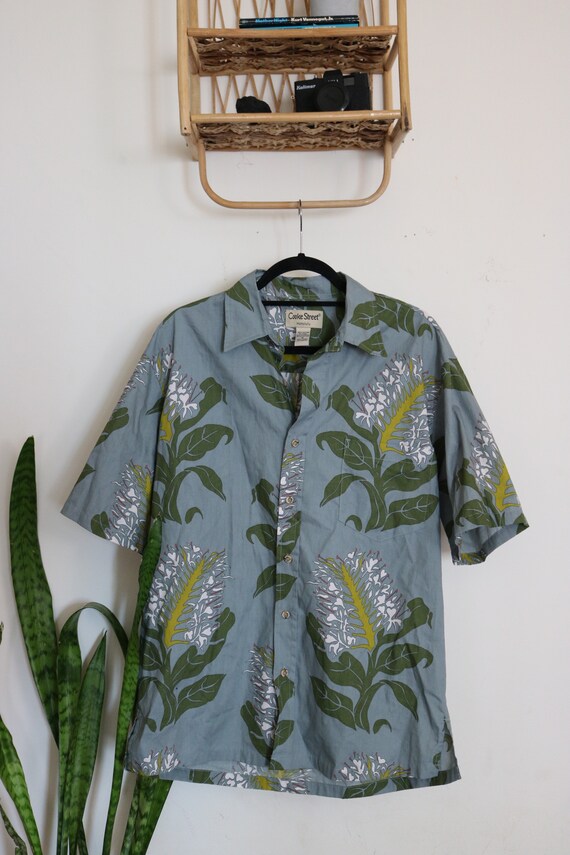 90s Vintage Hawaiian Short Sleeve Hula Retro Surf… - image 1