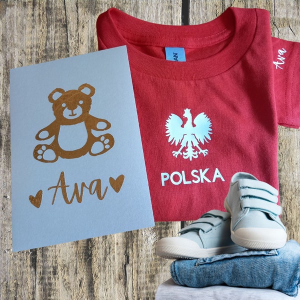 Polska koszulka dla dzieci z białym orłem T-shirt rouge polonais avec aigle blanc pour enfant T-shirt personnalisé pour bébé et enfant Livraison gratuite