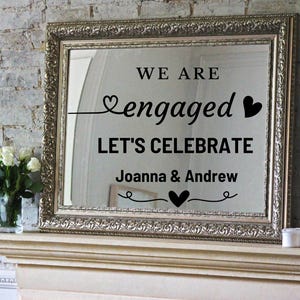 Customize sign We are Engaged Party sign Printable, Personalized Engagement Party Sign, Digital File Bonus Thank You for celebrating with us