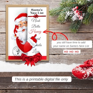 Certificado personalizado da lista de bons e prêmio oficial da lista de bons do Papai Noel, presente de Natal, 2 downloads digitais para impressão e bônus