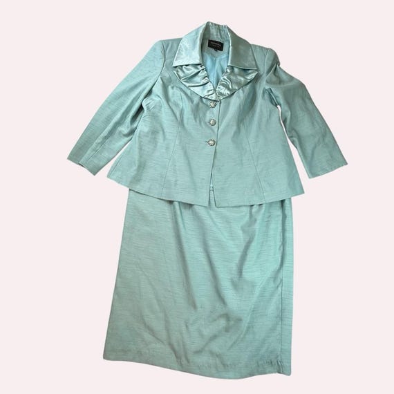 Giovanna Signature Aqua Blue Two Piece Skirt Set Size 20W