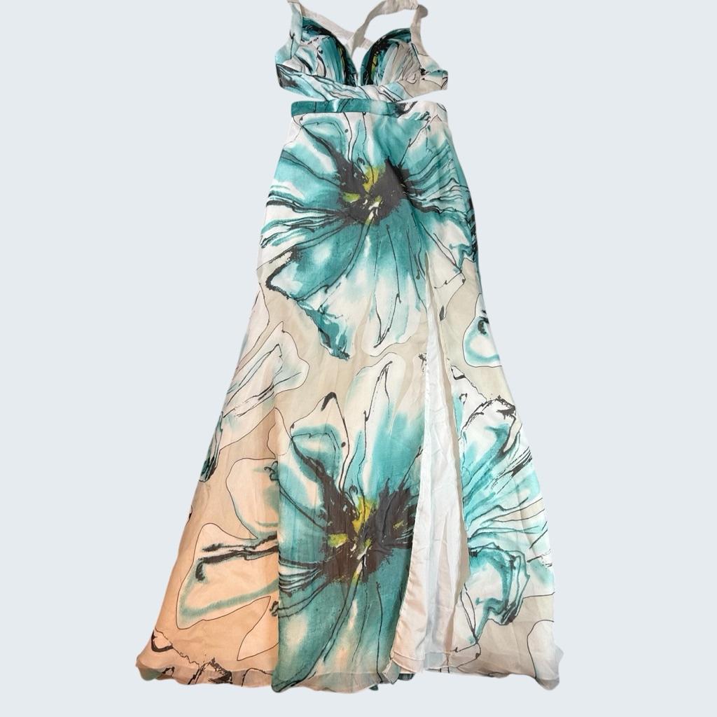 white christmas dresses Venus Linen Cutout Maxi Dresss | Sodalite Blue main image 0