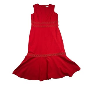 calvin klein red lace dress Calvin Klein Lace Sheath Dress Red Size 6 New