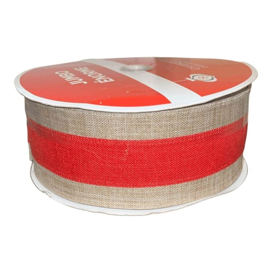 Wired Ribbon, 2.5 Inches Wide X 100 Feet Long, Red and Tan Stripes - Etsy
