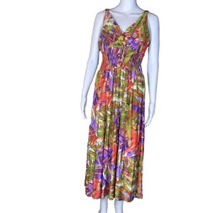 Women&#39;s Sleeveless  Dress, L, Green & Orange