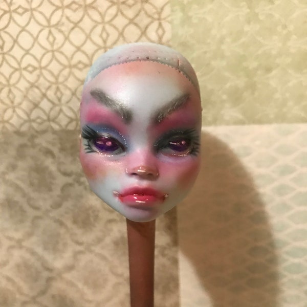 OOAK Abbey Bominable repainted doll head, HEAD ONLY, monster high, art doll, doll repaint, custom doll head