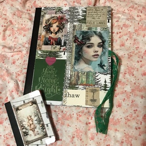 Christmas Altered Composition Journal Set Two Journals Junk Journal