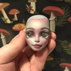 OOAK repainted doll head, custom monster high doll, peri serpentine repaint, art doll, HEAD ONLY