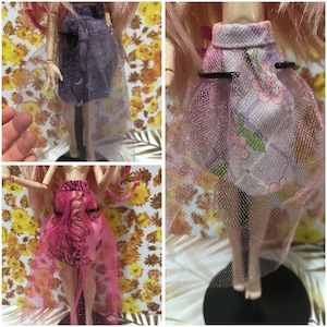 Handmade doll skirt set for monster high dolls, 3 doll skirt, doll clothing, doll accessories, fashion doll clothes, 10 inch doll clothing