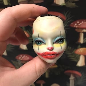 OOAK custom doll head, monster high doll repaint , skelita custom, HEAD ONLY, art doll, clown