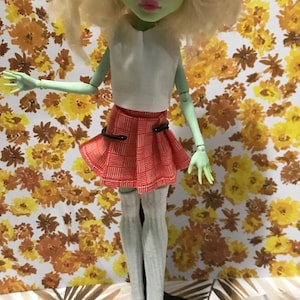 Handmade doll outfit for monster high dolls, doll outfit set, 10 inch doll clothes, doll clothing, doll skirt, doll socks, monster high