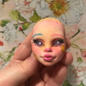 OOAK repainted doll head, custom monster high doll, HEAD ONLY, doll repaint, art doll
