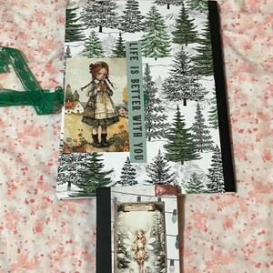Christmas Altered Composition Journal Set Two Journals Junk Journal