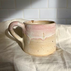 Handmade Ceramic Speckled Pink stoneware Tea Coffee Mug 10oz
