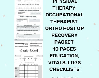 Home Health Physical Therapist & Nurse Post Op Joint Replacement Handouts 10 page Packet