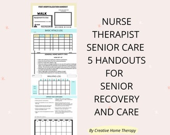 Nurse Therapist Senior Care Recovery recovery handouts home health education  packet fall prevention  handouts nursing therapist