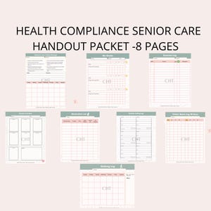 Senior Living compliance and health care packet for seniors, caregivers and nurses. Followthrough forms for health, exercise & senior care.