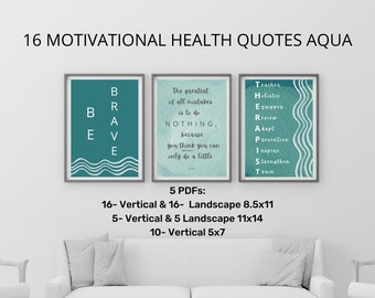 16 Inspirational Wall Art Health Office Decor Signs Aqua Senior Decor Physical Therapist Poster Occupational Therapist Print Gifts Gym Decor