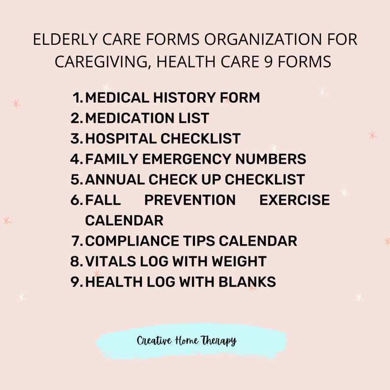 Health Organization Printables bundle for senior care, home care evaluation forms, nurse handouts, therapist instructions. image 2