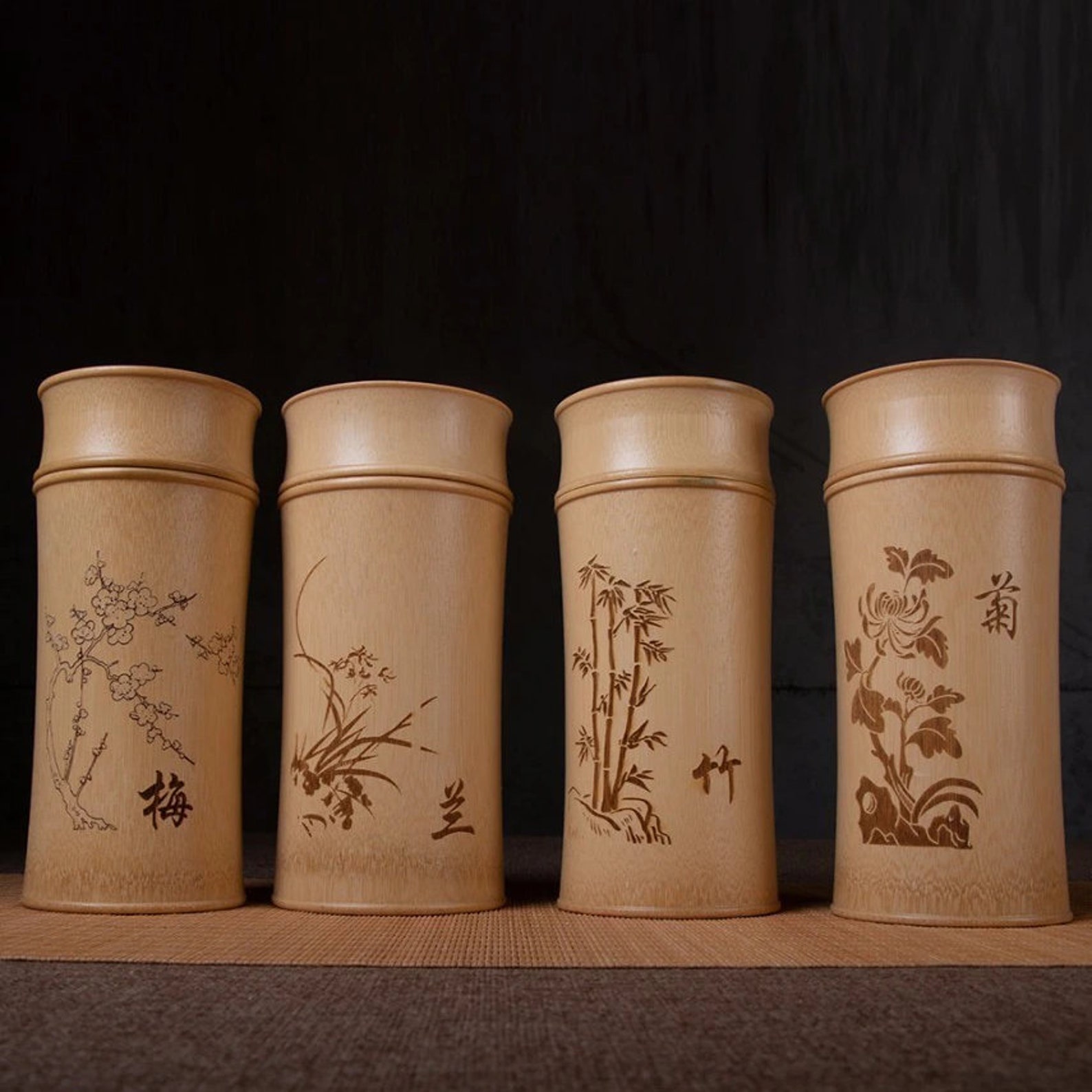 Bamboo Jar With Lid Tea Storage Jar Uk Spice Set Bamboo Etsy UK