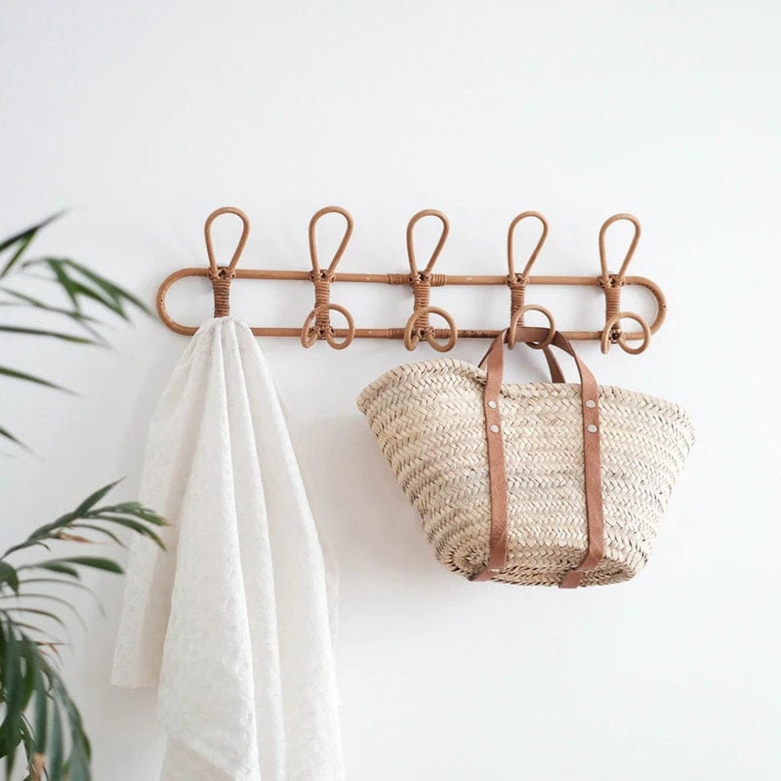 Rattan Hooks Rattan Wall Hanging Clothes Hanger Coat Hooks for Etsy