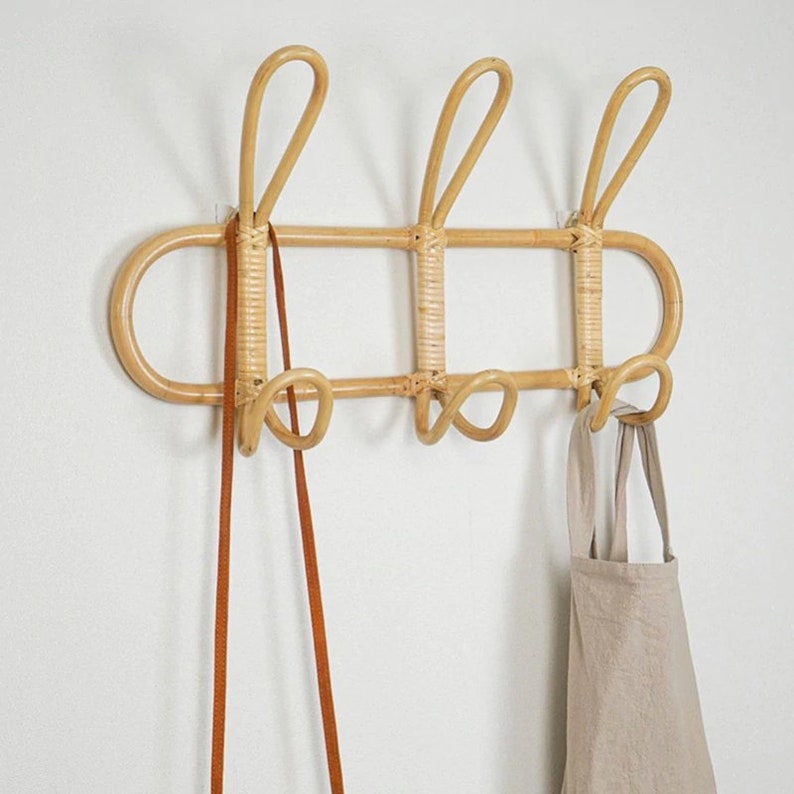 Rattan Hooks Rattan Wall Hanging Clothes Hanger Coat Hooks for Etsy