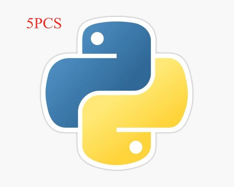 5 Pcs Python Logo Sticker, Laptop Sticker, Water Bottle Sticker ...