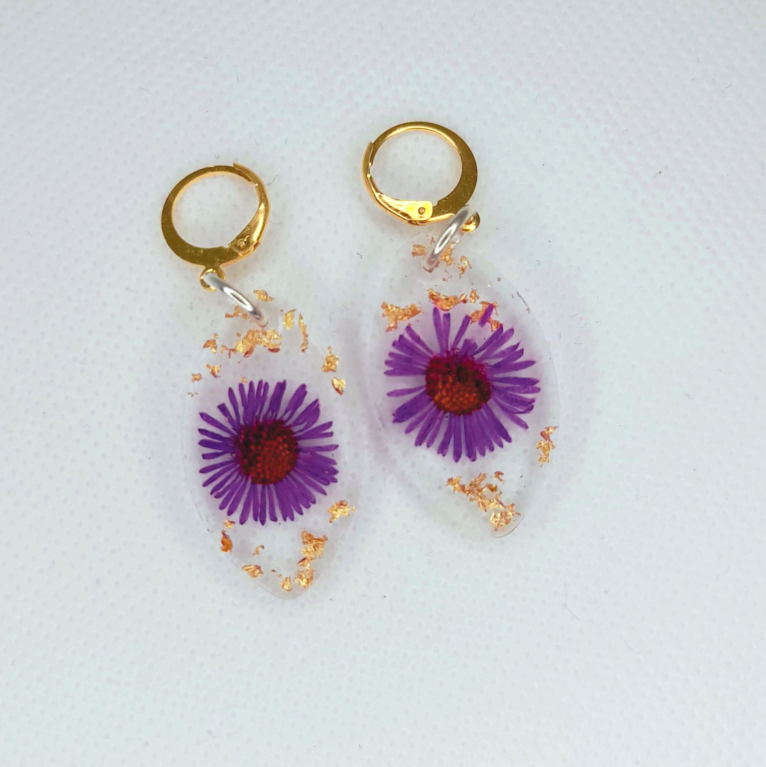 Pressed Flower Resin Earrings Etsy