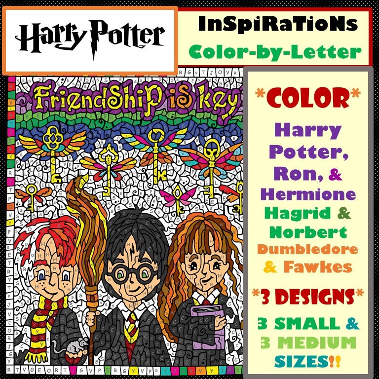 Color By Number Harry Potter Inspirations Digital Book Etsy