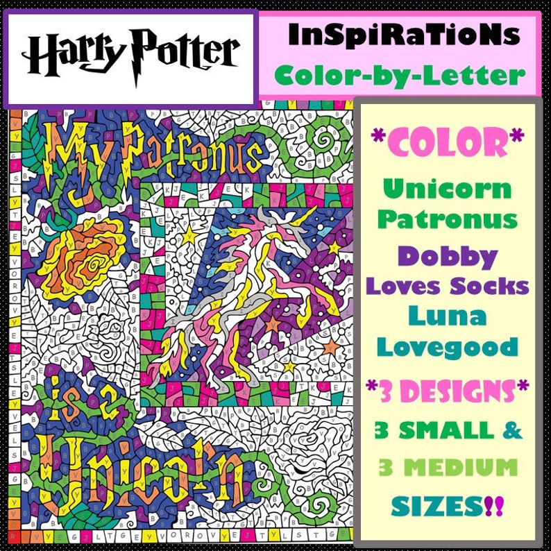 Color By Number Harry Potter Inspirations Digital Book Etsy