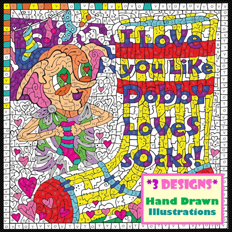 Color By Number Harry Potter Inspirations Digital Book Etsy