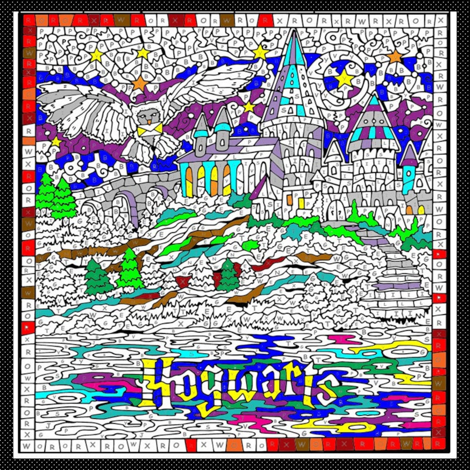 Color By Number Harry Potter Inspirations Digital Book Etsy