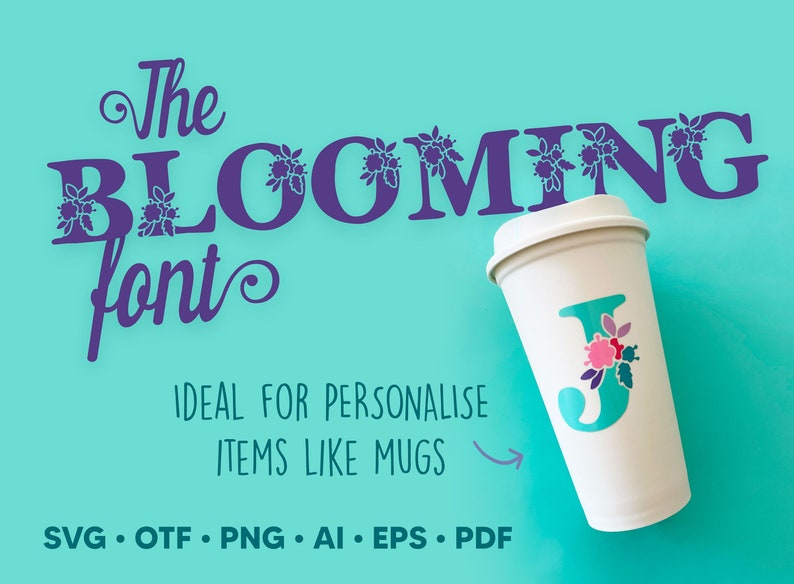 Flowers Font With Svgs Ideal for Crafting Projects. Commercial Etsy UK