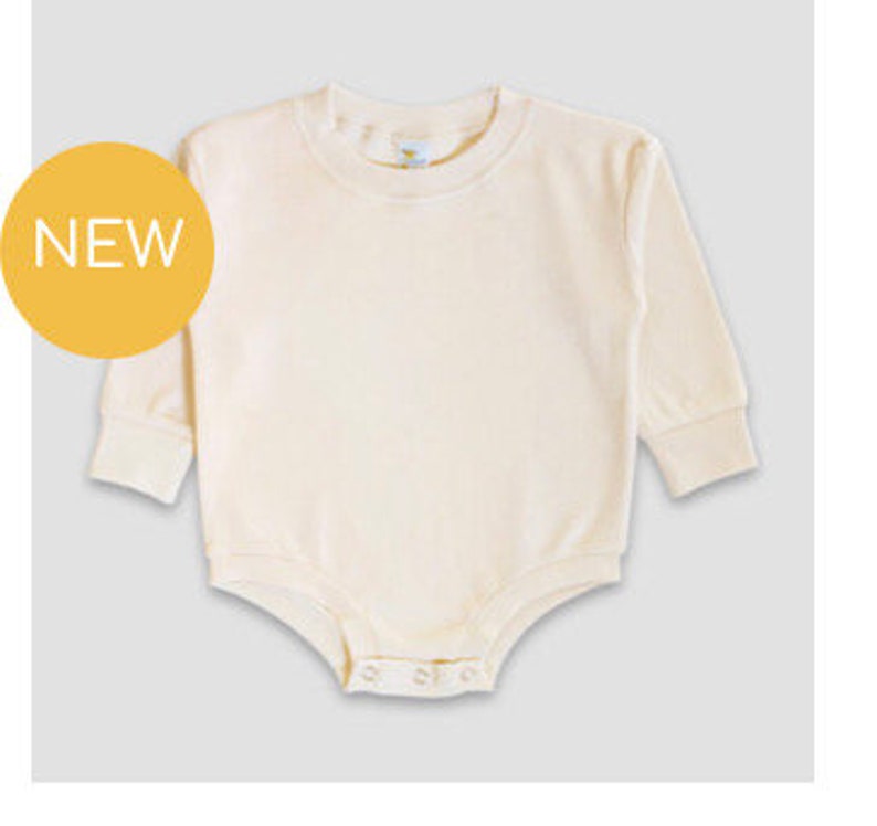 Baby Bubble Romper Long Sleeve/onesies Lightweight Oatmeal/white for