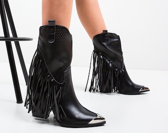 black boho boots