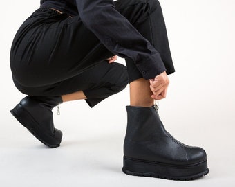 unique black boots