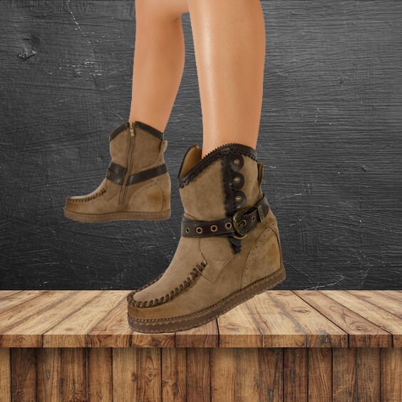 brown platform ankle boots