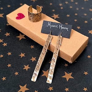 Handmade silver barearrings, Silver stick earrings, Geometric earrings, Long bar earrings, Boho earrings, Hammered silver earrings, oxidized