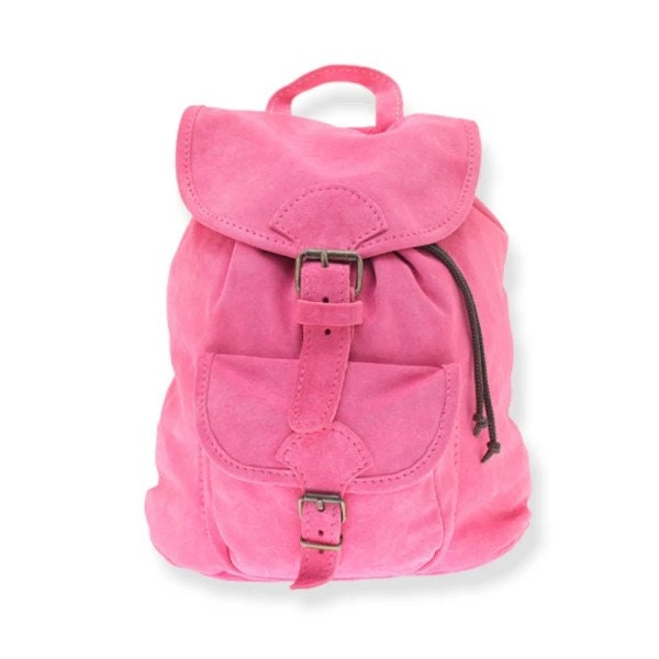 Handmade Leath Suede Dark Pink Backpack Bag Pink Leather Suede - Etsy