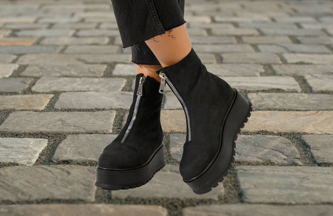 suede black booties
