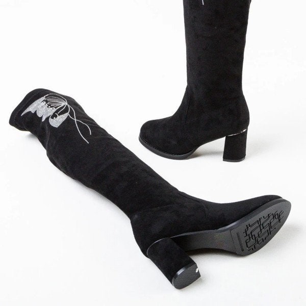 BLACK OVERKNEE BOOTS 1679
