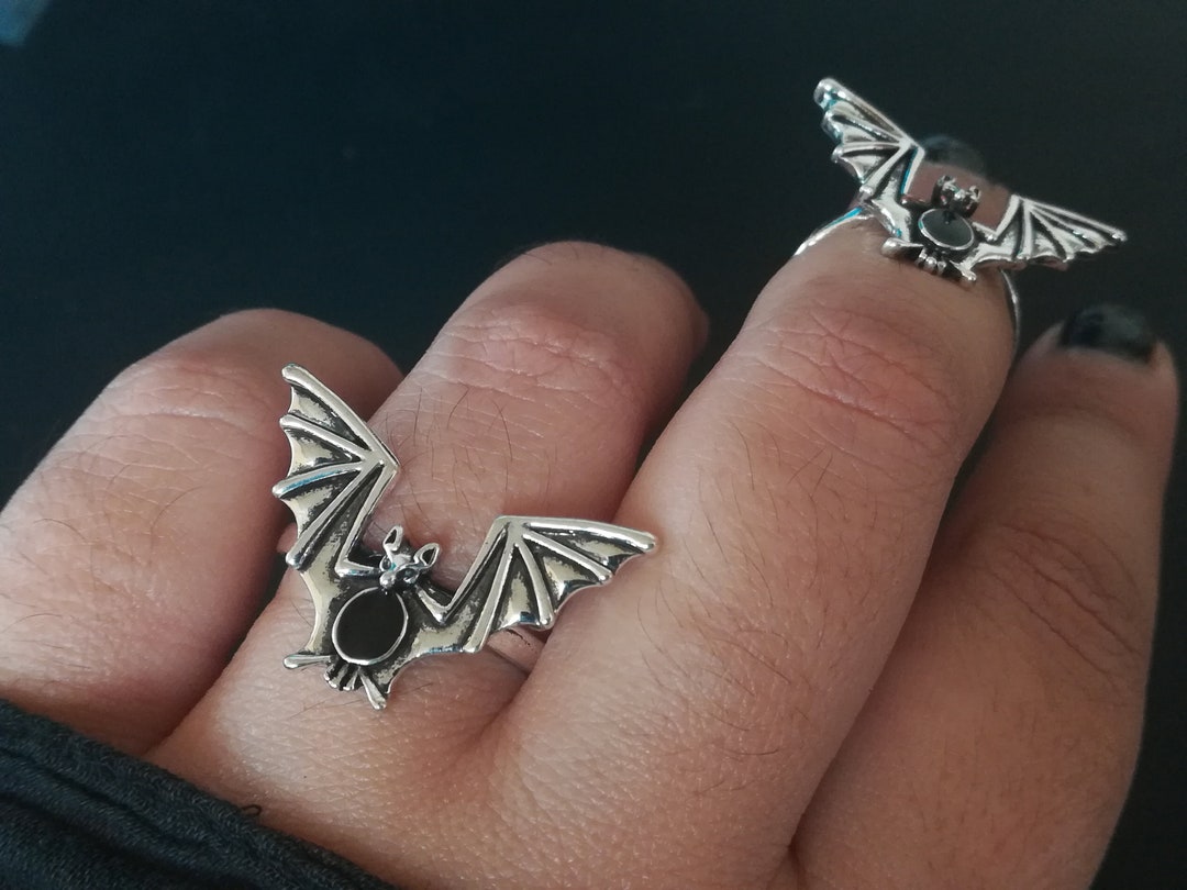 Silver Bat Ring Gothic Ring Bat Jewelry Halloween Jewelry Vampire Ring ...