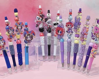 The Amazing Digital Circus (TADC) Unique Beaded Pen - Ragatha | Pomni | Jax and more