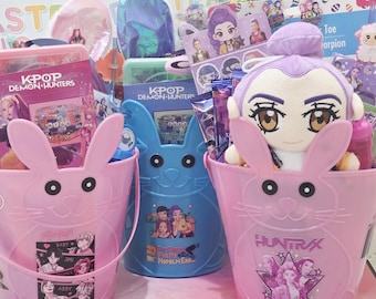K-POP Demon Hunters Easter Basket - Huntrix | Rumi | Mira | Zoey | Saja Boys